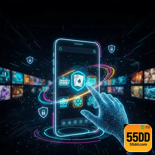 Imagem ilustrativa do aplicativo 55dd no site 55dd, destacando funcionalidades e interface amigável